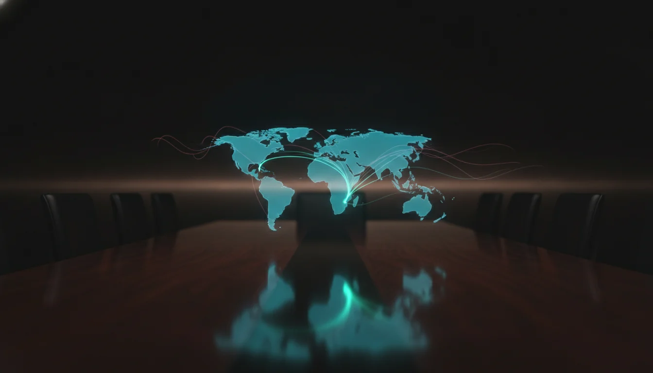 Holographic world map showing a data path staying within Australia for sovereign AI