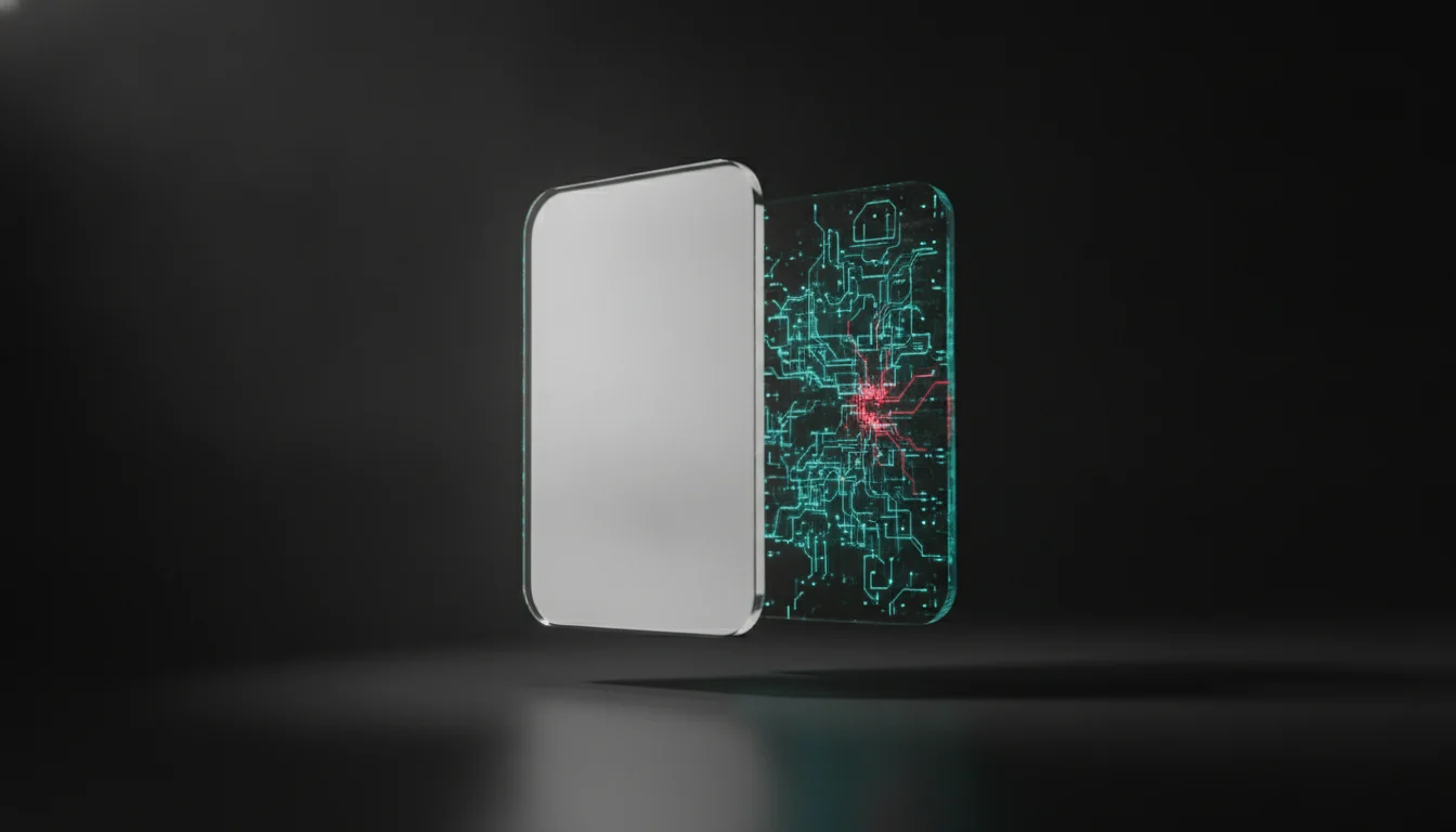 Product tag showing structured data nodes beneath a clean visual design